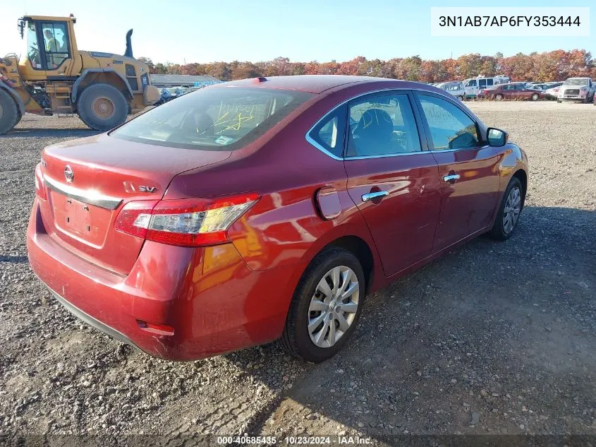 2015 Nissan Sentra Sv VIN: 3N1AB7AP6FY353444 Lot: 40685435