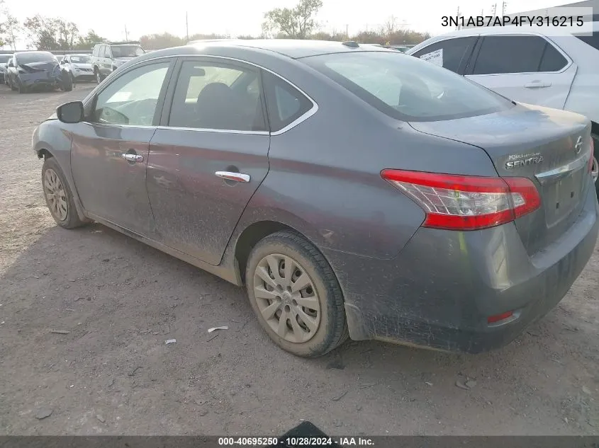 3N1AB7AP4FY316215 2015 Nissan Sentra S/Sv/Sr/Sl