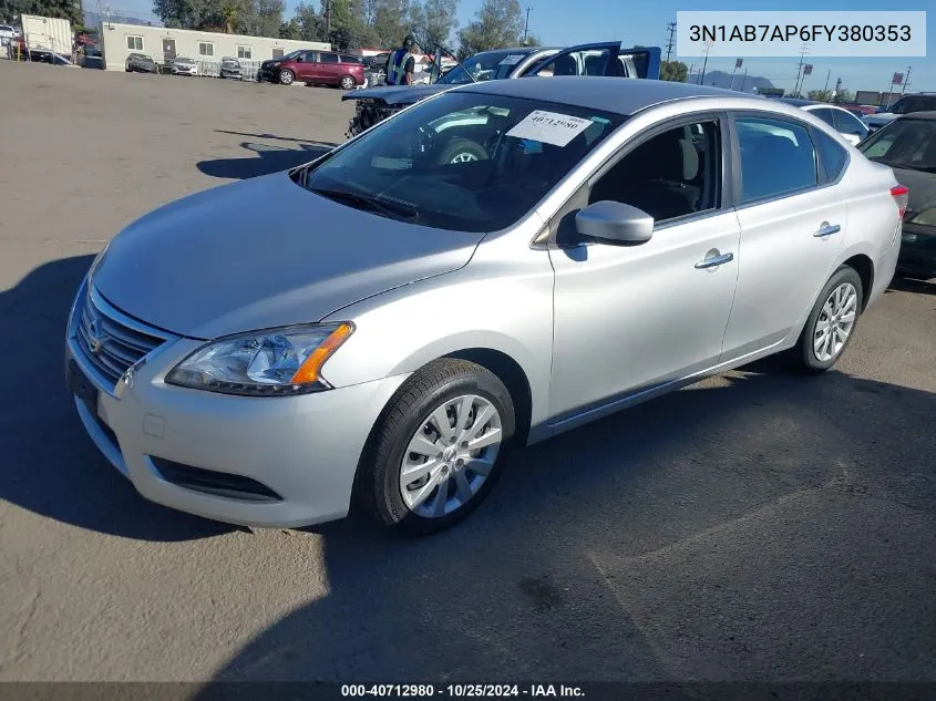 3N1AB7AP6FY380353 2015 Nissan Sentra S