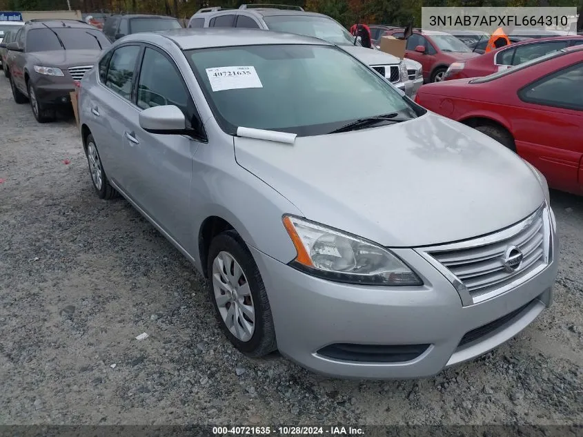 2015 Nissan Sentra Fe+ S/S/Sl/Sr/Sv VIN: 3N1AB7APXFL664310 Lot: 40721635