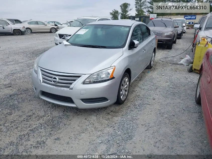 2015 Nissan Sentra Fe+ S/S/Sl/Sr/Sv VIN: 3N1AB7APXFL664310 Lot: 40721635