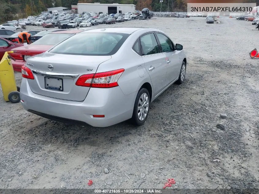 2015 Nissan Sentra Fe+ S/S/Sl/Sr/Sv VIN: 3N1AB7APXFL664310 Lot: 40721635