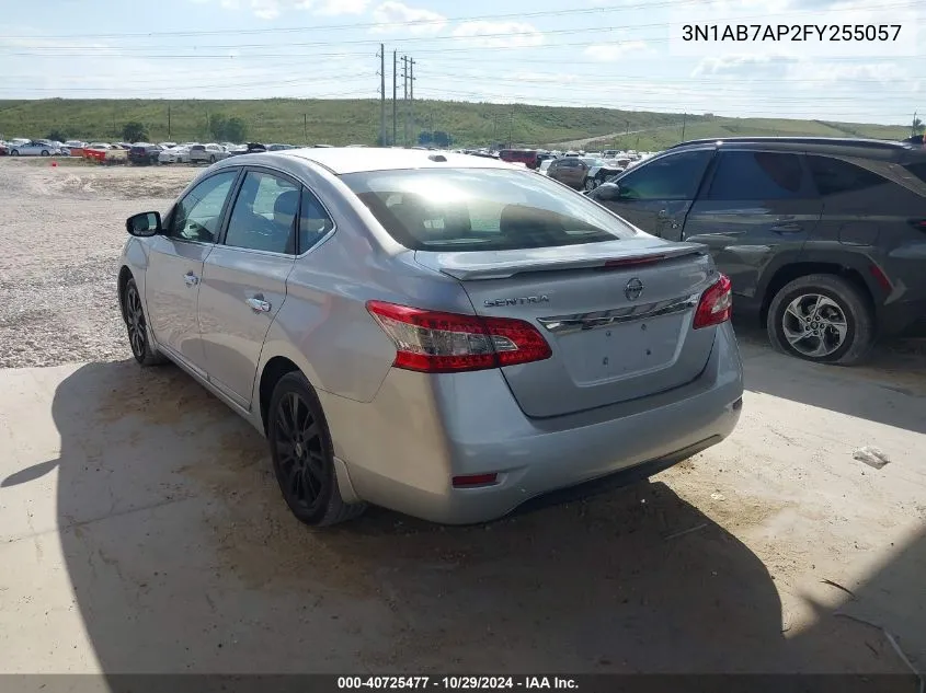 2015 Nissan Sentra Sl VIN: 3N1AB7AP2FY255057 Lot: 40725477