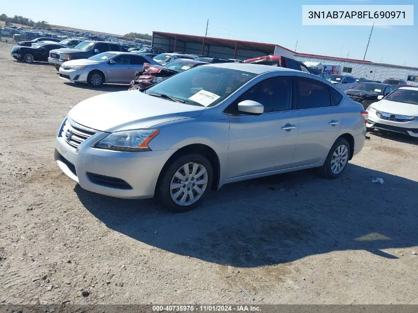 2015 Nissan Sentra Sv VIN: 3N1AB7AP8FL690971 Lot: 40735975