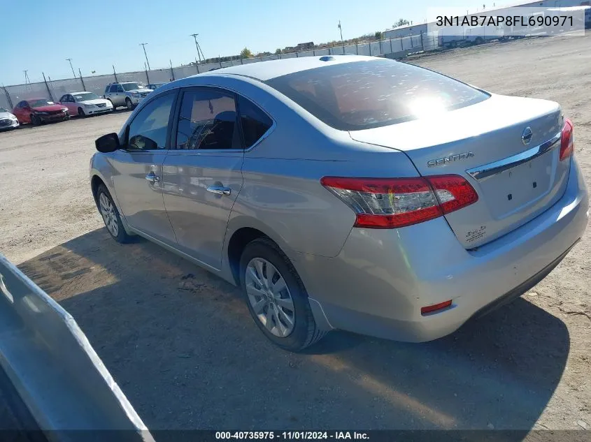 2015 Nissan Sentra Sv VIN: 3N1AB7AP8FL690971 Lot: 40735975