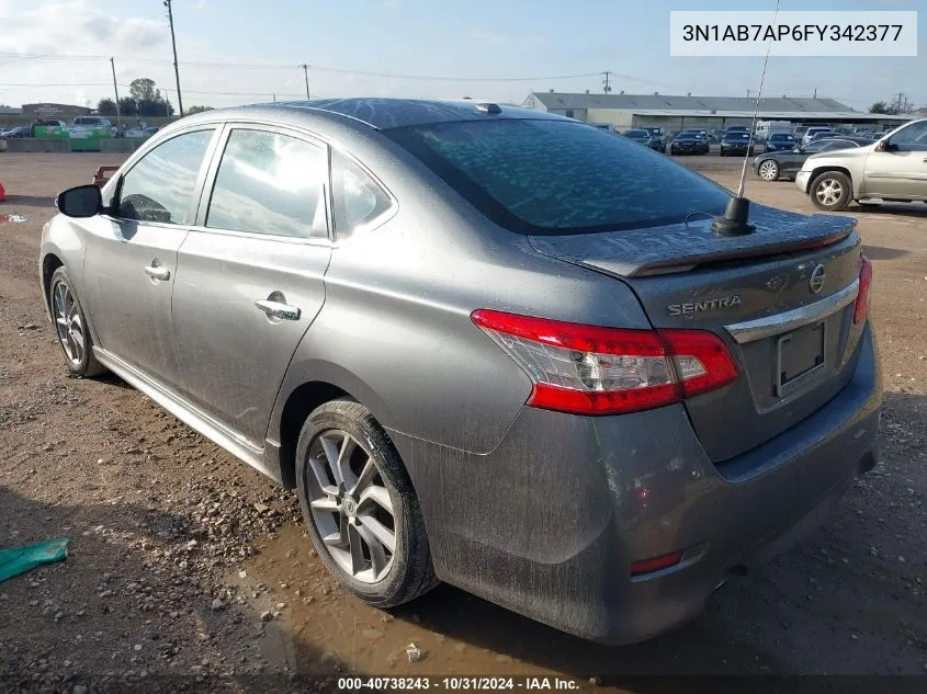 2015 Nissan Sentra Sr VIN: 3N1AB7AP6FY342377 Lot: 40738243