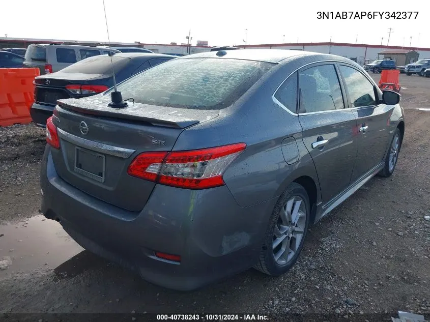 2015 Nissan Sentra Sr VIN: 3N1AB7AP6FY342377 Lot: 40738243