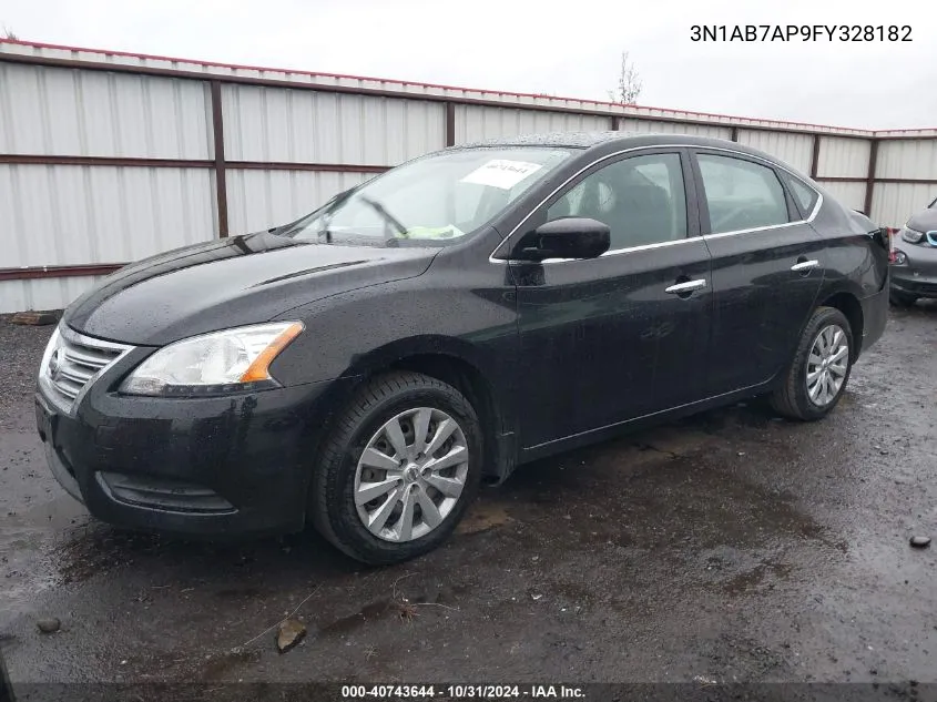 2015 Nissan Sentra S VIN: 3N1AB7AP9FY328182 Lot: 40743644