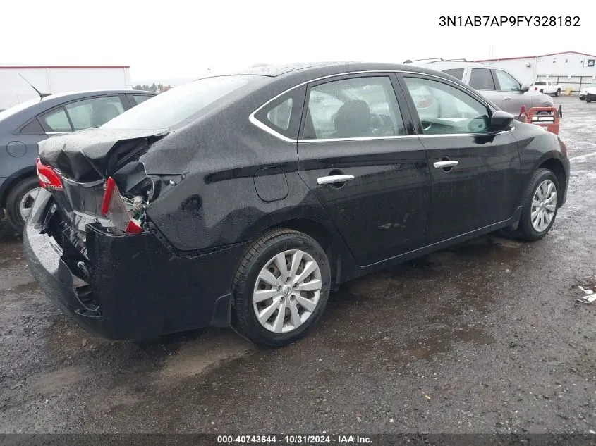 2015 Nissan Sentra S VIN: 3N1AB7AP9FY328182 Lot: 40743644