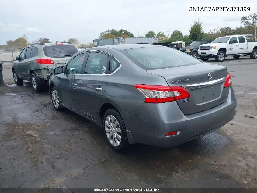 2015 Nissan Sentra S VIN: 3N1AB7AP7FY371399 Lot: 40754131