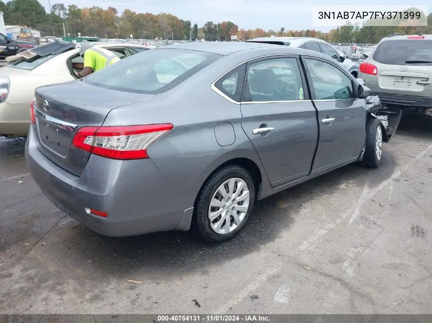 2015 Nissan Sentra S VIN: 3N1AB7AP7FY371399 Lot: 40754131