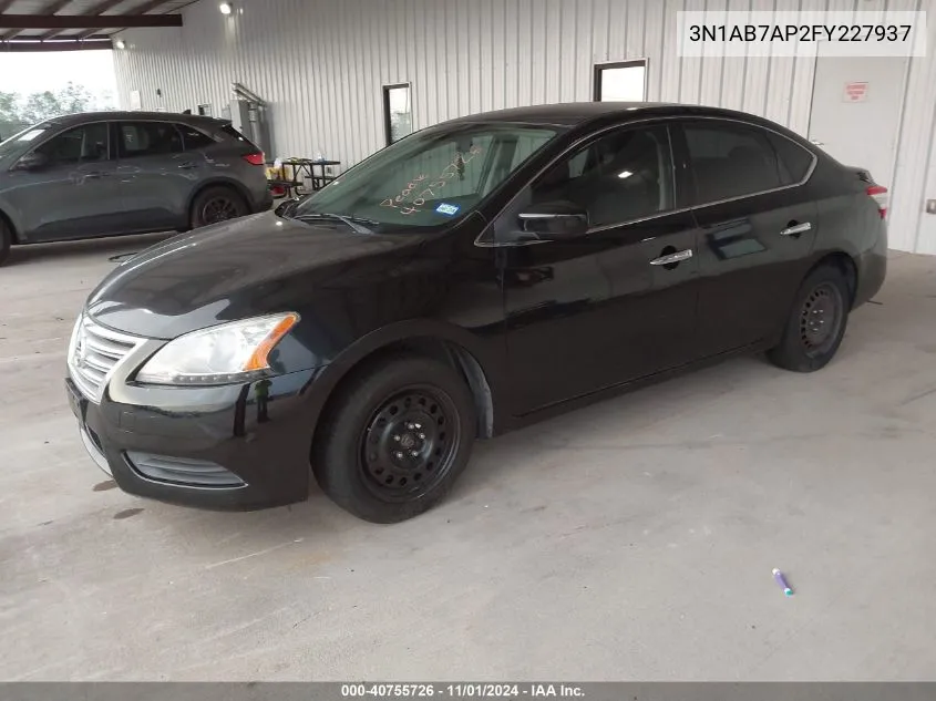 2015 Nissan Sentra Sv VIN: 3N1AB7AP2FY227937 Lot: 40755726