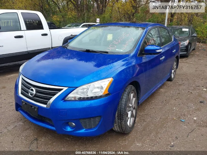 2015 Nissan Sentra Sr VIN: 3N1AB7AP7FY316757 Lot: 40766536