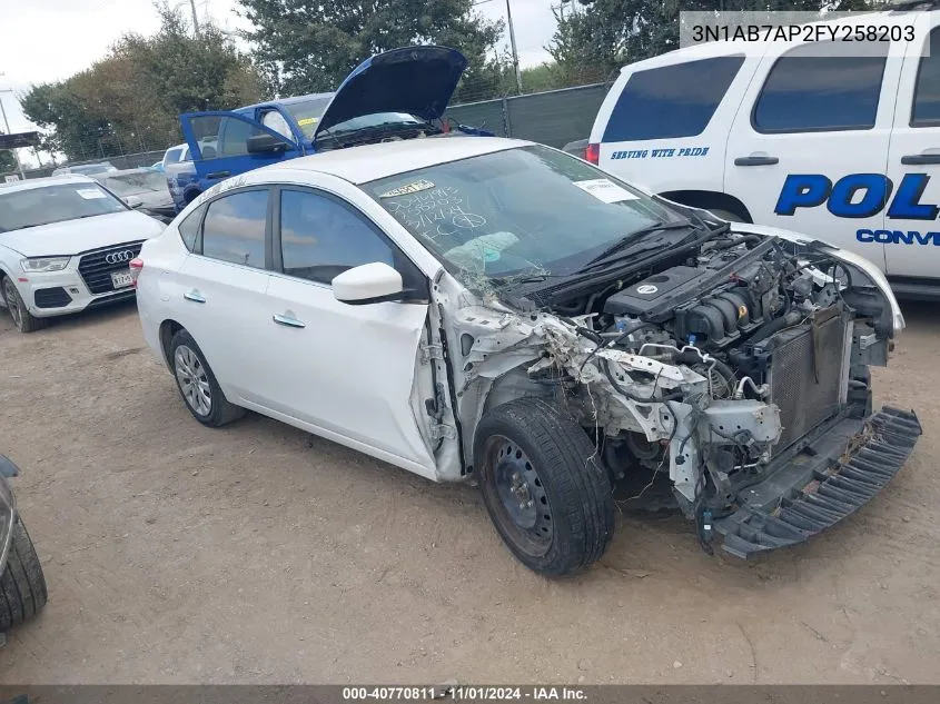 2015 Nissan Sentra Fe+ S/S/Sl/Sr/Sv VIN: 3N1AB7AP2FY258203 Lot: 40770811