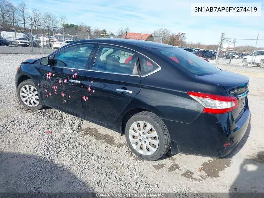 3N1AB7AP6FY274419 2015 Nissan Sentra S