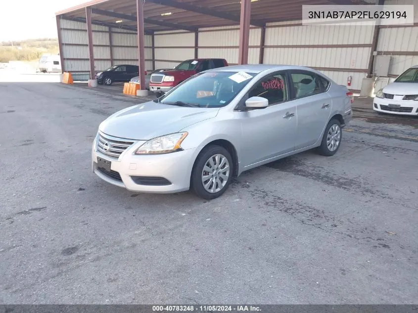 2015 Nissan Sentra Fe+ S/S/Sl/Sr/Sv VIN: 3N1AB7AP2FL629194 Lot: 40783248