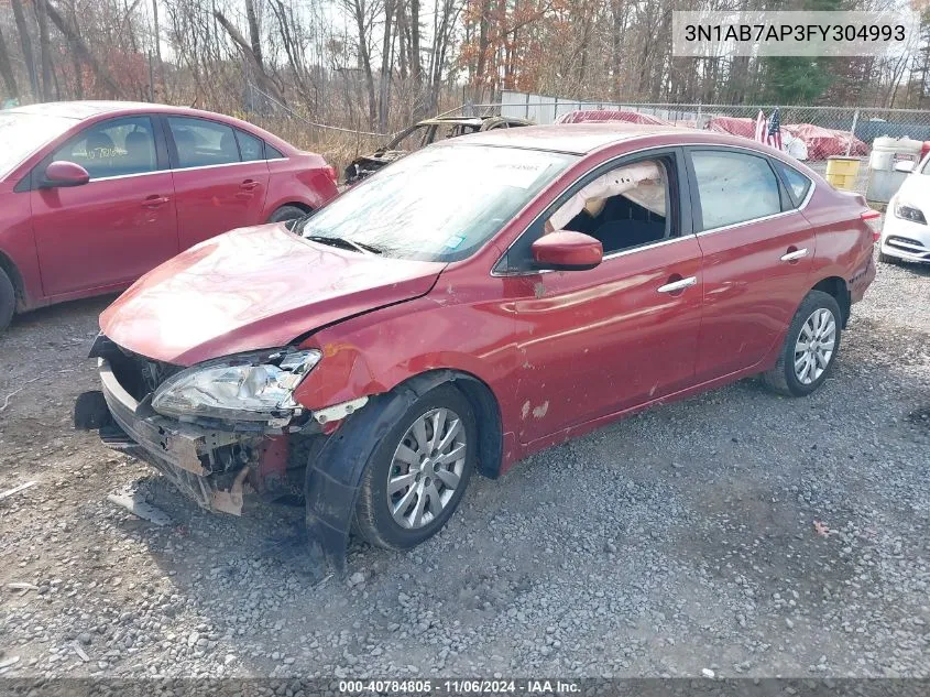 2015 Nissan Sentra Sv VIN: 3N1AB7AP3FY304993 Lot: 40784805