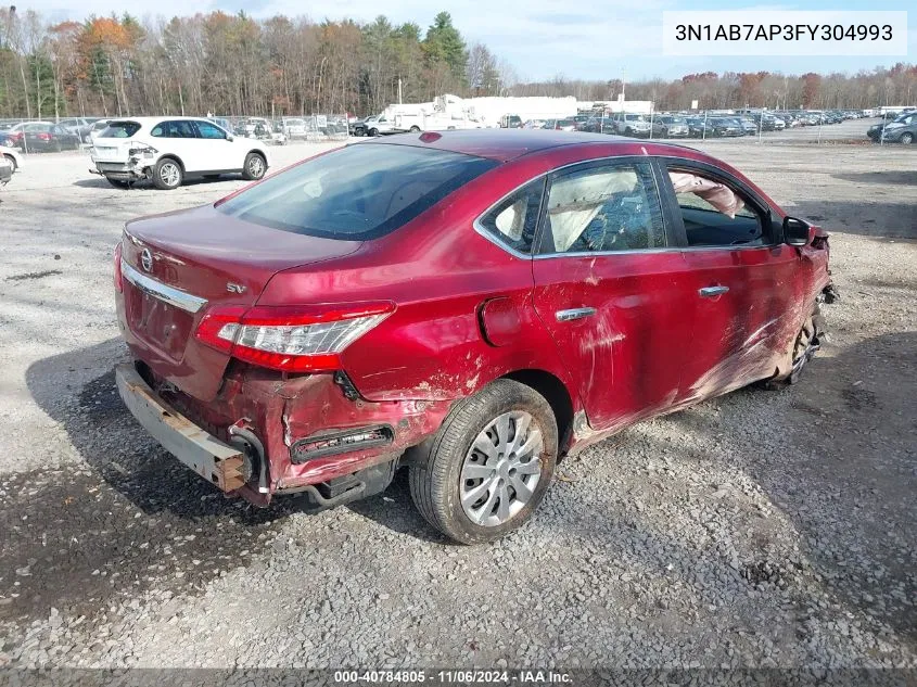 2015 Nissan Sentra Sv VIN: 3N1AB7AP3FY304993 Lot: 40784805