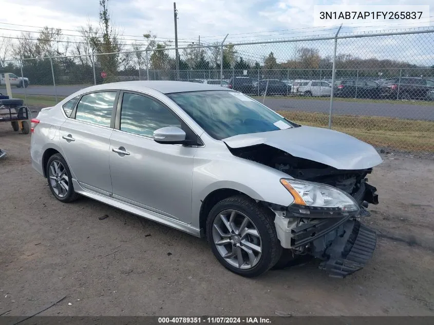 2015 Nissan Sentra Sr VIN: 3N1AB7AP1FY265837 Lot: 40789351