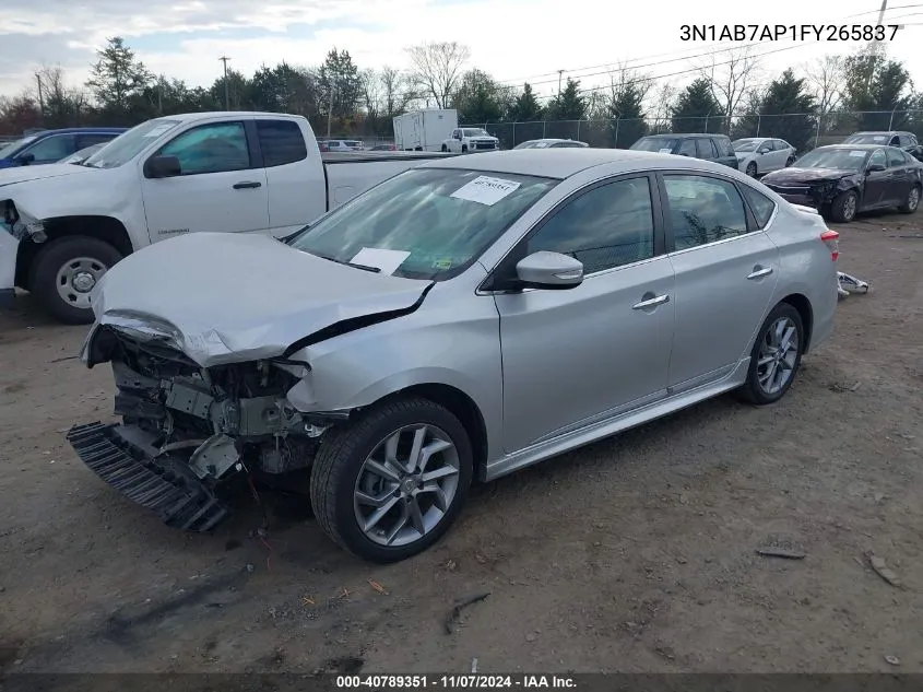 2015 Nissan Sentra Sr VIN: 3N1AB7AP1FY265837 Lot: 40789351