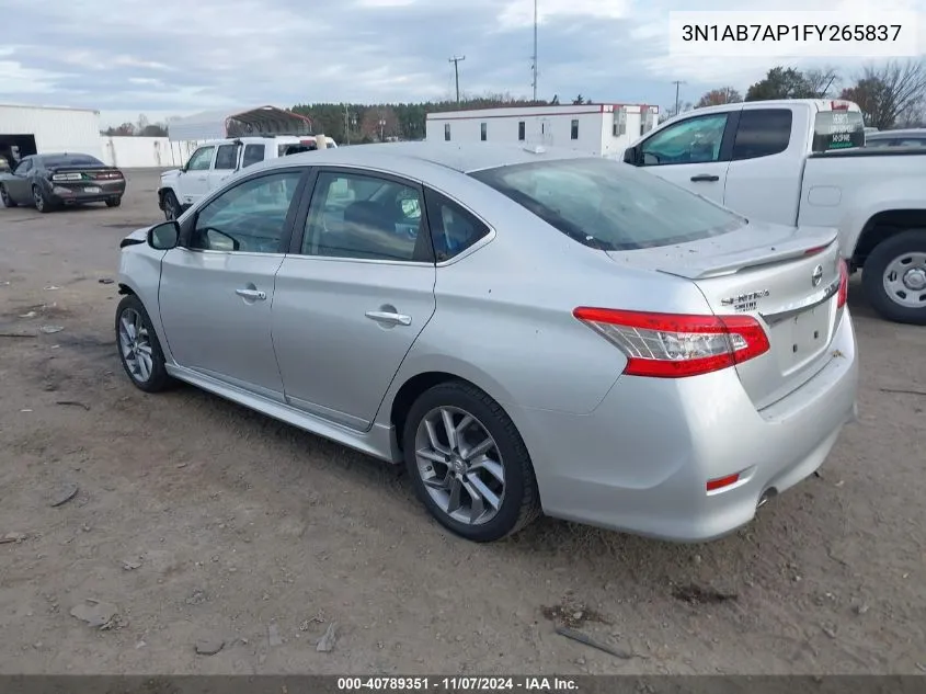 2015 Nissan Sentra Sr VIN: 3N1AB7AP1FY265837 Lot: 40789351