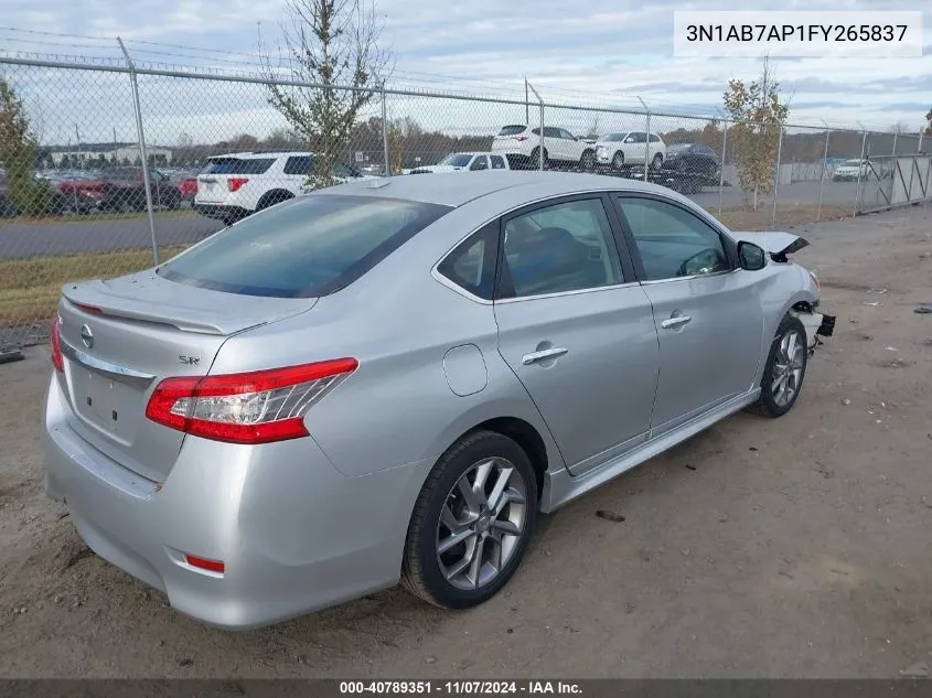 2015 Nissan Sentra Sr VIN: 3N1AB7AP1FY265837 Lot: 40789351