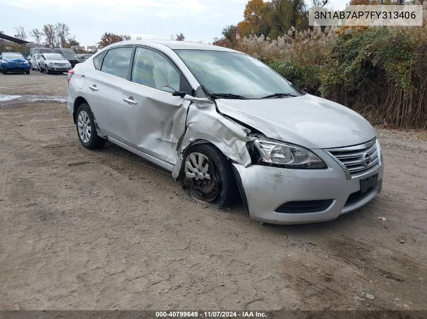 2015 Nissan Sentra S VIN: 3N1AB7AP7FY313406 Lot: 40799649