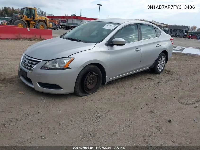 2015 Nissan Sentra S VIN: 3N1AB7AP7FY313406 Lot: 40799649