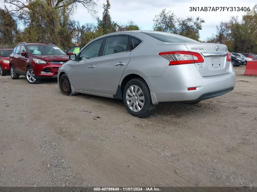 2015 Nissan Sentra S VIN: 3N1AB7AP7FY313406 Lot: 40799649