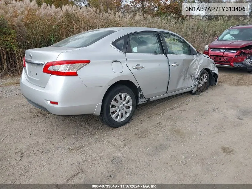 2015 Nissan Sentra S VIN: 3N1AB7AP7FY313406 Lot: 40799649