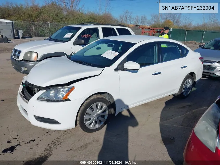 2015 Nissan Sentra S VIN: 3N1AB7AP9FY232004 Lot: 40800402