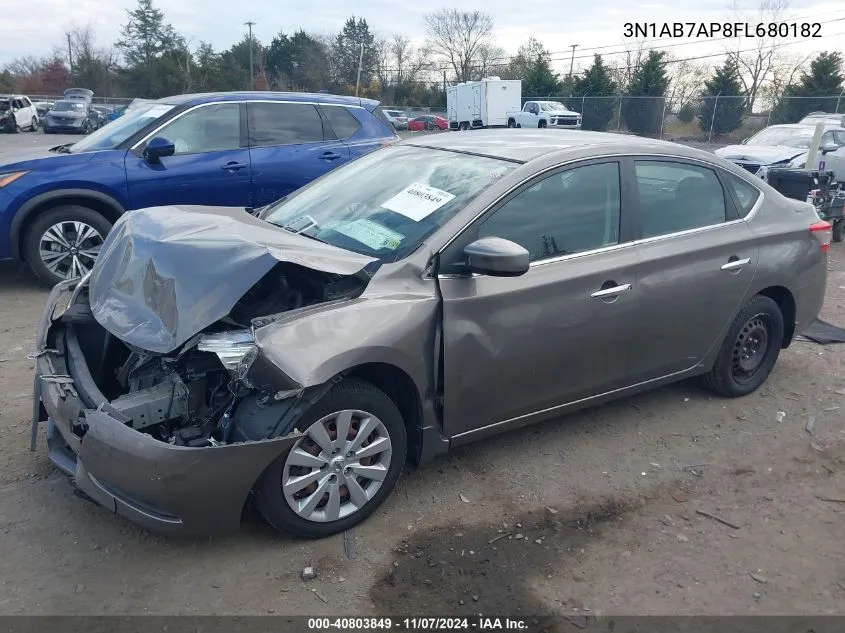 2015 Nissan Sentra Sv VIN: 3N1AB7AP8FL680182 Lot: 40803849