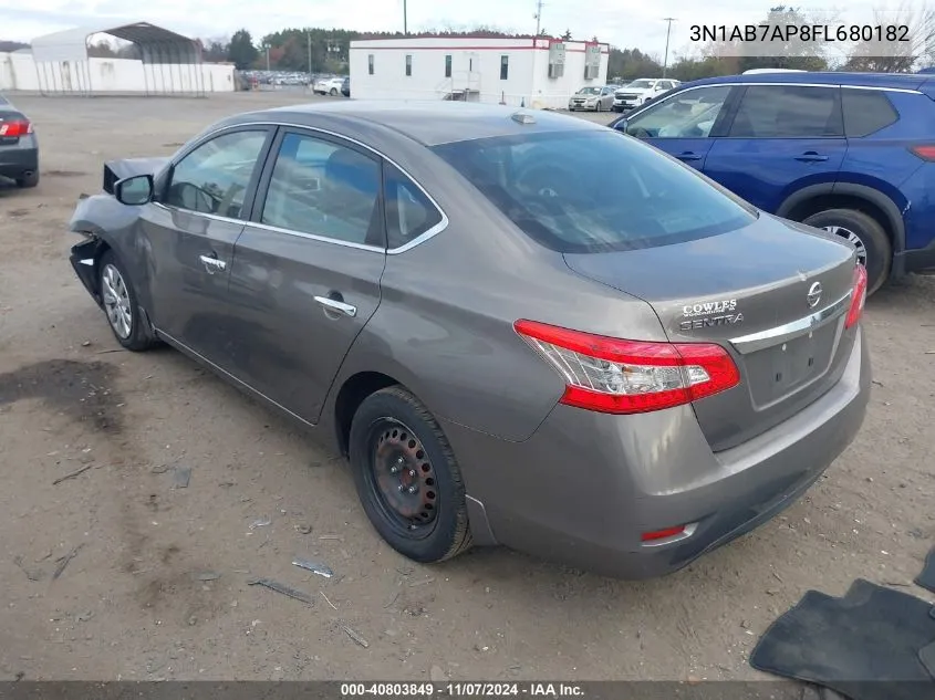 2015 Nissan Sentra Sv VIN: 3N1AB7AP8FL680182 Lot: 40803849