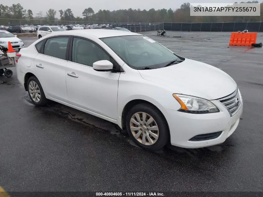 2015 Nissan Sentra S/Sv/Sr/Sl VIN: 3N1AB7AP7FY255670 Lot: 40804605