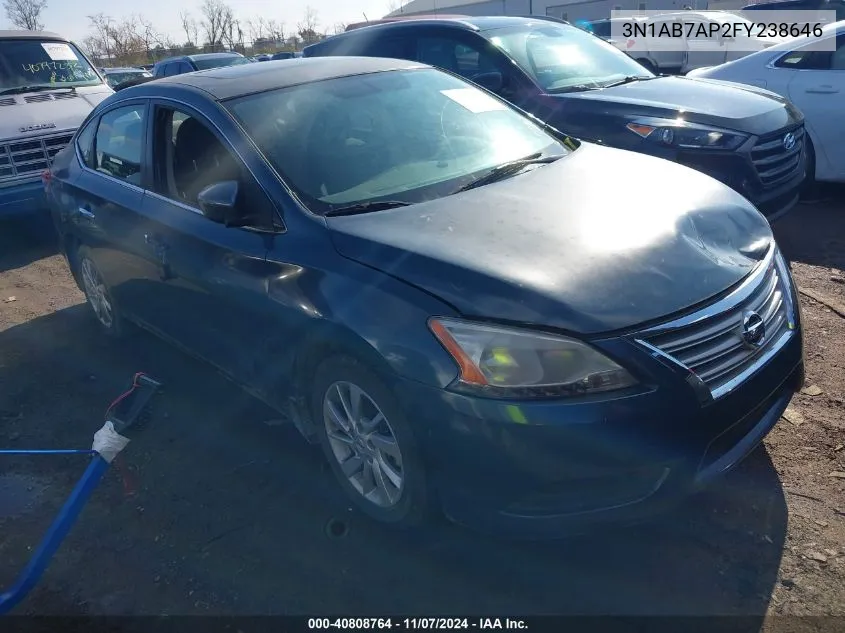 2015 Nissan Sentra Sv VIN: 3N1AB7AP2FY238646 Lot: 40808764