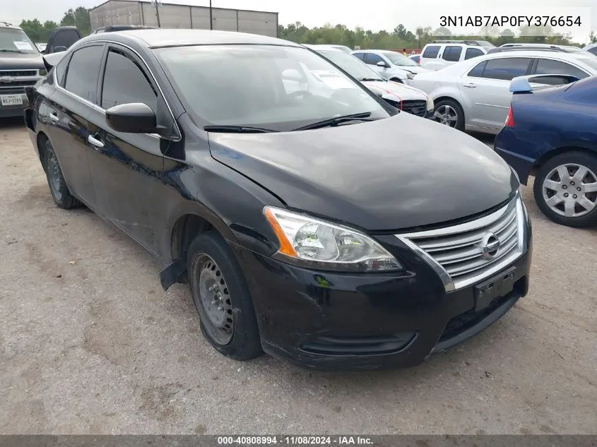 2015 Nissan Sentra Sv VIN: 3N1AB7AP0FY376654 Lot: 40808994