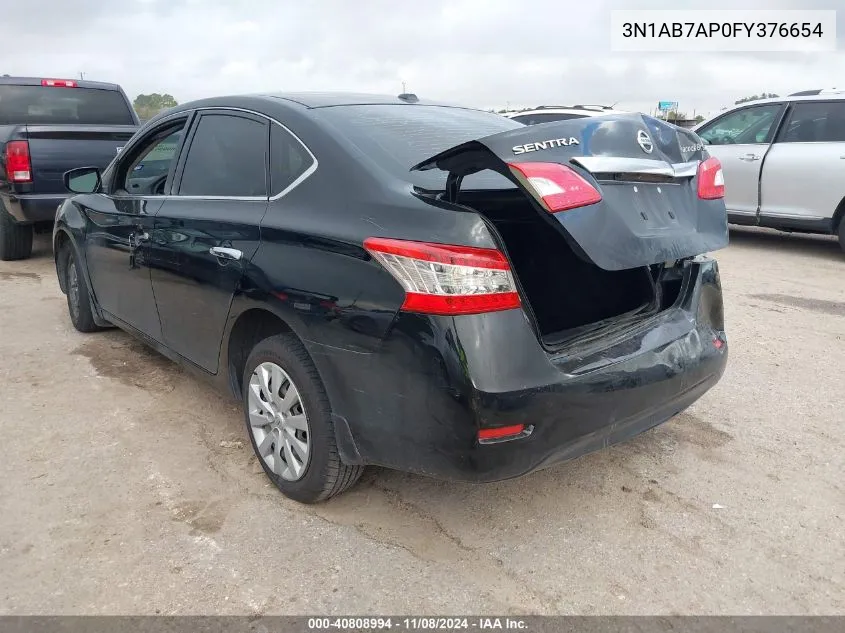 2015 Nissan Sentra Sv VIN: 3N1AB7AP0FY376654 Lot: 40808994