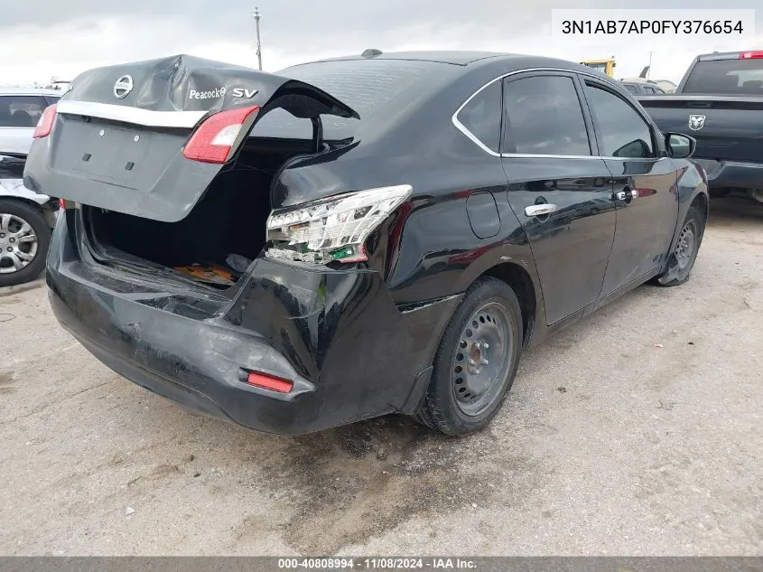 2015 Nissan Sentra Sv VIN: 3N1AB7AP0FY376654 Lot: 40808994