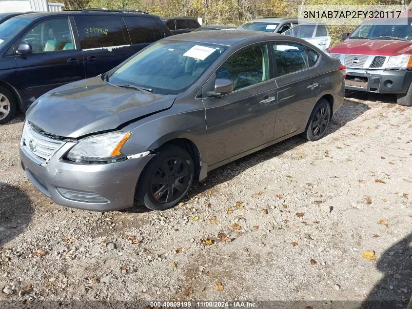 2015 Nissan Sentra S VIN: 3N1AB7AP2FY320117 Lot: 40809199