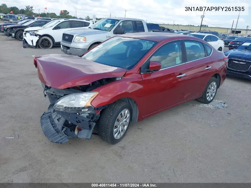 2015 Nissan Sentra Fe+ S/S/Sl/Sr/Sv VIN: 3N1AB7AP9FY261535 Lot: 40811454