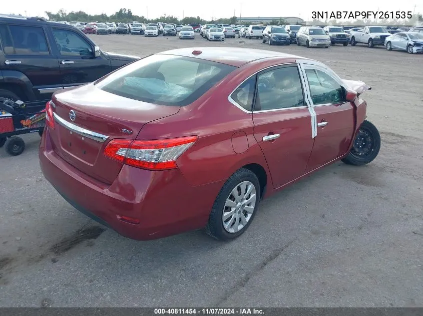 2015 Nissan Sentra Fe+ S/S/Sl/Sr/Sv VIN: 3N1AB7AP9FY261535 Lot: 40811454