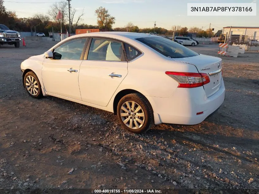 2015 Nissan Sentra Sv VIN: 3N1AB7AP8FY378166 Lot: 40819755