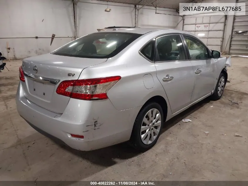 2015 Nissan Sentra Sv VIN: 3N1AB7AP8FL677685 Lot: 40822262