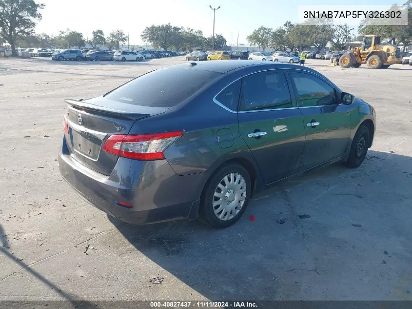 2015 Nissan Sentra Sv VIN: 3N1AB7AP5FY326302 Lot: 40827437