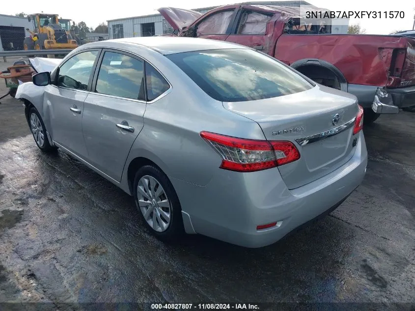 2015 Nissan Sentra S VIN: 3N1AB7APXFY311570 Lot: 40827807