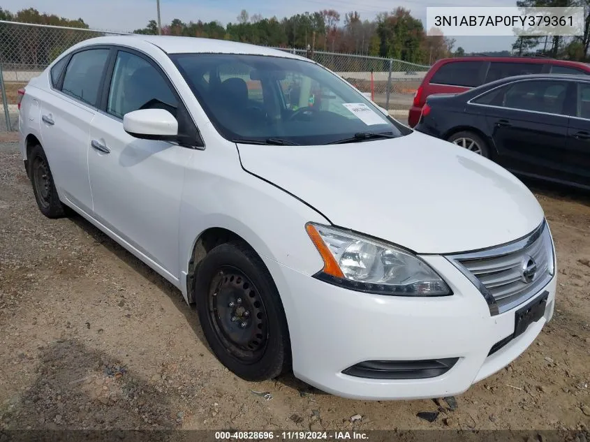 2015 Nissan Sentra S VIN: 3N1AB7AP0FY379361 Lot: 40828696