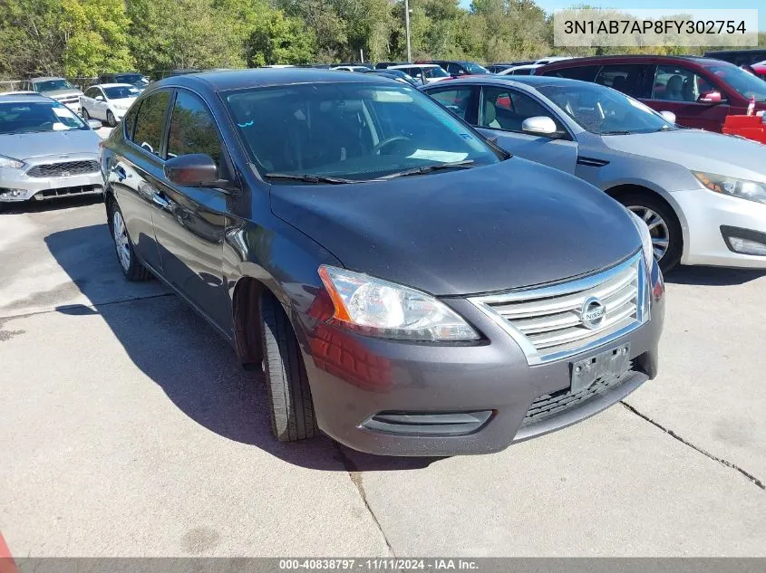 2015 Nissan Sentra Sv VIN: 3N1AB7AP8FY302754 Lot: 40838797