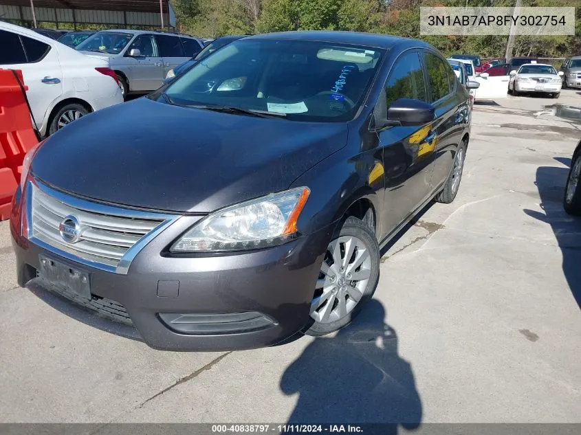 2015 Nissan Sentra Sv VIN: 3N1AB7AP8FY302754 Lot: 40838797