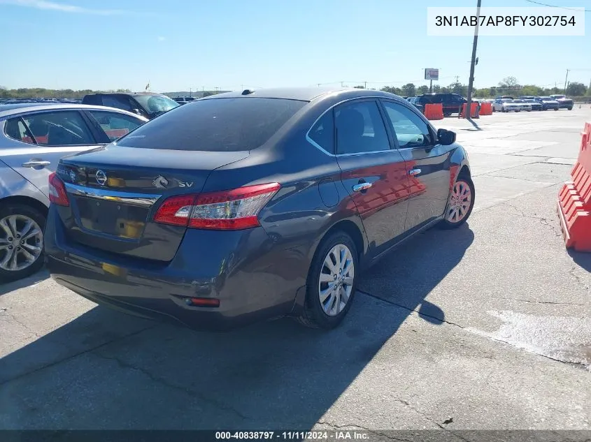 2015 Nissan Sentra Sv VIN: 3N1AB7AP8FY302754 Lot: 40838797