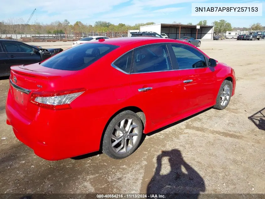 2015 Nissan Sentra Sr VIN: 3N1AB7AP8FY257153 Lot: 40854216